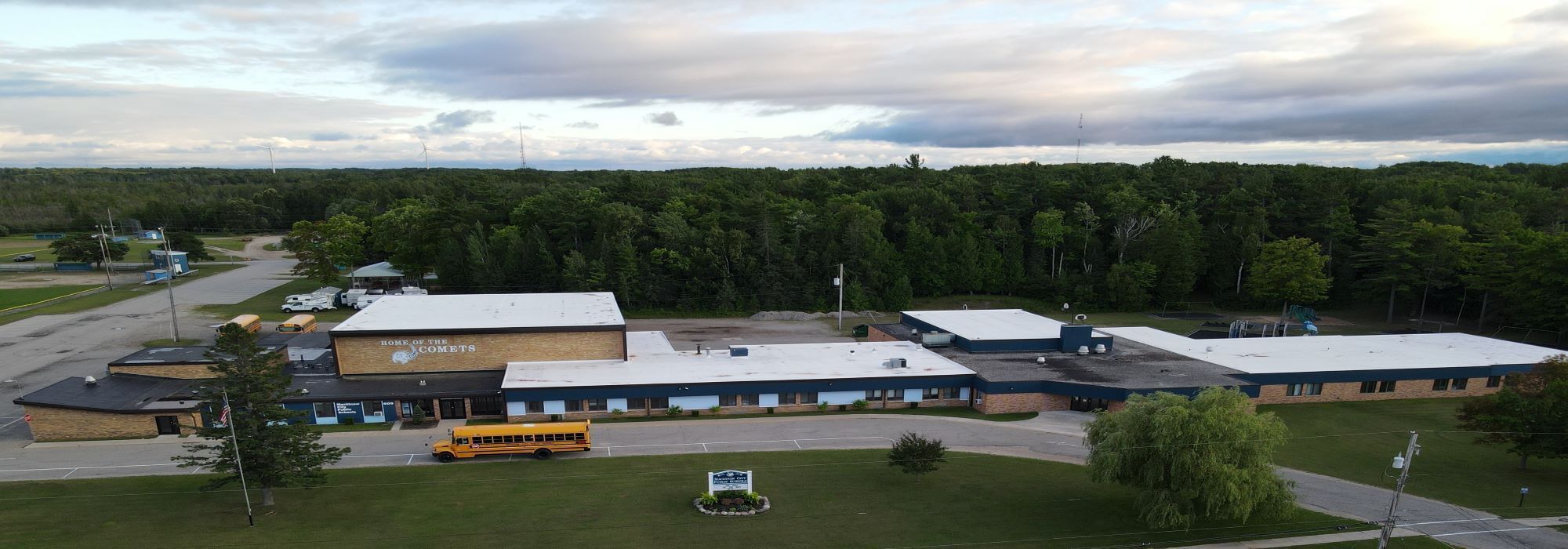 Aerial image of school